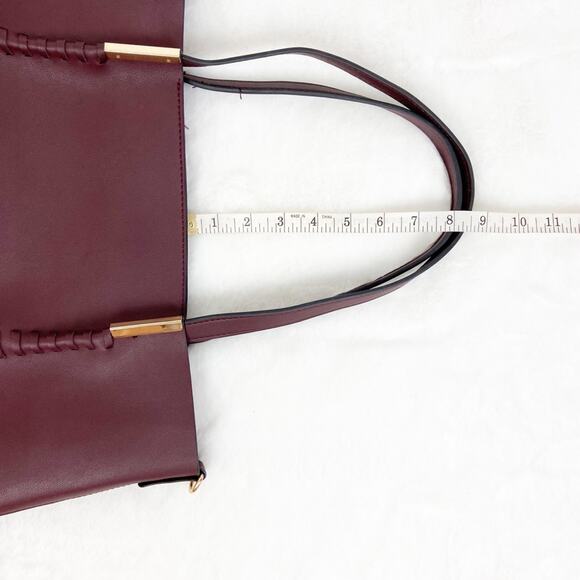 Burgundy Faux Leather Oversized Shoulder Bag - Picture 14 of 15
